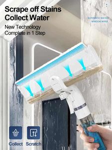 Other Housekeeping Organization 4-in-1-Fensterreiniger-Rakel mit Sprühflasche und Wasserauffangfunktion, TPR-Schaber für Glaswischer 231009