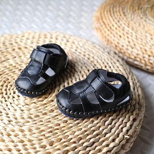 Primi camminatori Sandali estivi per bambini in vera pelle Scarpe da passeggio per bambini Ragazza Spiaggia Suola morbida Antiscivolo Sport casual da ragazzo