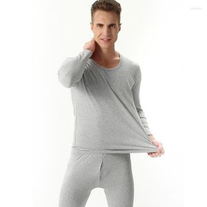 Men's Thermal Underwear High Quality Autumn Winter Cotton O-neck Warm Long Johns Set For Men Ultra-Soft Solid Thin Pajamas Plus Size