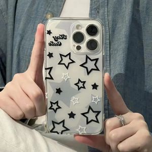 Cell Phone Cases Cute Korean INS Transparent Star Case for IPhone 13 14 11 12 15 Pro Max XS X XR SE2 7 8 Plus Shockproof Soft TPU Cover 231010