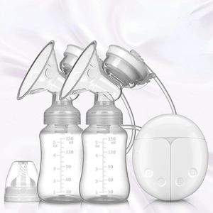 Breastpumps Double Electric Breast Pumps Powerful Nipple Suction USB Electric Breast Pump with Baby Milk Bottle Cold Heat Pad Nippl Baby 231010