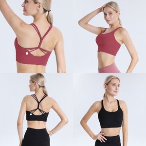 LU-452 Flow Y-Shaped Back Women Yoga Bra with Chest Pad Shake Proof Running Workout Gym Top Tank