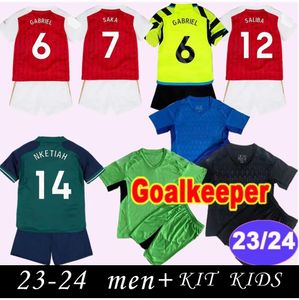 23 2024 Tierney Saka Kids Kit Kit Soccer Courcer Gerseys Gabriel G. Jesus Smith Rowe Martinelli White Home Away 3rd Hoved Chid Suit Suit Short Sleeve Football Sup