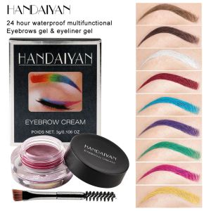 Handaiyan Augenbrauen-Farb-Pomade-Eyeliner, super wasserfest, langlebig, leicht zu tragen, nicht entfärbend, mehrfarbiges Make-up, Augenbrauen-Creme-Gel