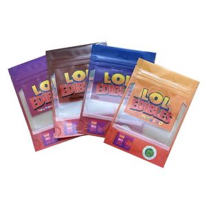 lol edibles choklad 500 mg förpackningsväskor mylar fruktiga stenar 420 gummy paket gummier pack plastförpackning väska