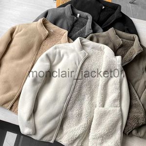 Jaquetas masculinas Jaqueta de lã de inverno Cor sólida Sherpa Casaco casual Grosso Quente Gola Zip Up Jaqueta corta-vento ao ar livre macio e confortável J231010