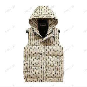 2022 Designer's New Autumn Winter Men's Down Vest Printed Letters Design Loose Casual Hooded And Thick Sleeveless Coat F249x