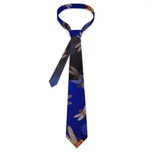 Bow Ties Blue Dragonfly Tie Gradient Pirnt Business Neck Men Söta roliga slipstillbehör Kvalitet Grafisk krage