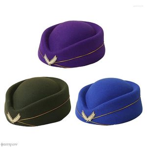 Berets Beret Hat Caps Airline Stewardess Flugbegleiter Vintage Uniform Frauen Kostümzubehör Air Hostess Cosplay