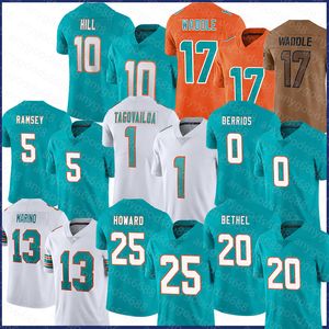 Tyreek Hil lTua Tagovailoa Football Jersey Jaylen Waddle Man Jalen Ramsey Braxton Berrios Jaelan Phillips Dan Marino Xavien Howard Eli Apple Jevon Holland