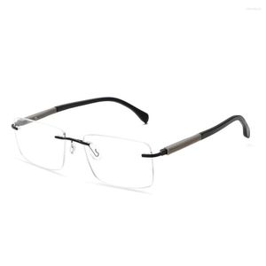 Sunglasses Frames Elegant Lightweight Rimless Eyeglasses For Men Business Eyewear Myopic Hyperopia Optics Prescription Glasses Holder 2043