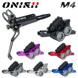 Bisiklet vites değiştiriciler onirii M4 4 Piston Hidrolik Disk Fren Bisiklet MTB AM 820 1450mm Dağ Kelepçe Frenleri CNC Tech Mineral Yağı 231010