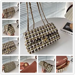 Plush designer bag purses cf handbag women chain tweed bag Handbag Famous designers Brands Luxury brand Designer fashion woolen flap bag
