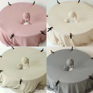 Mützen Hüte 150 Baby-Pografie-Set Bebe Sitzsack Hintergrund geboren Requisiten Waffelstoff Hintergrundrahmen Ständer Stoffe 231009