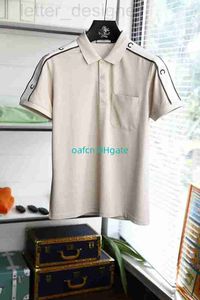 Erkek Tişörtler Tasarımcı Yaz Tasarımcısı T-Shirt Kısa Kollu Lüks Moda Gömlek Mektubu Desen Yüksek Yoğunluklu İpeksi İnci Polo Top HW41
