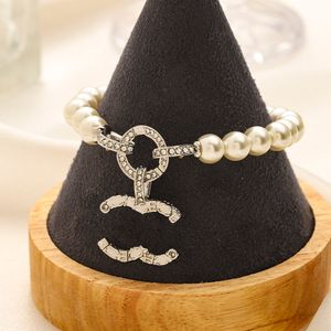 Projektant Pearl Bracelets Kobiety srebrne prawidłowe logo logo koło mody mierzone dar luksusowe prezenty rodzina para nie wyblakłe bransoletki tenisowe perłowe