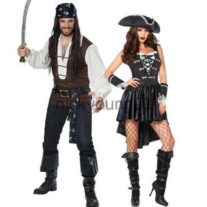 Kostium motywu Nowy karnawał Halloween Karaibów Piraci Para kostium Kapitan Kapitan Huntress Clubwear Play Cosplay Fancy Party Dress x1010