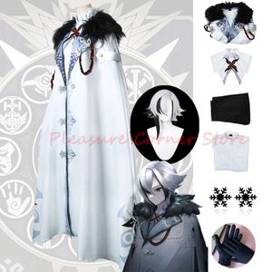 ゲームgenshinはknave arlecchinoコスプレコスチュームマントウィッググローブイヤリングコートコートコスプレコスプレ衣料品cosplayに衝撃を与える