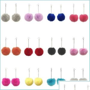 Baumeln Kronleuchter Baumeln Kronleuchter 2021 Winter Frauen Accessoires Mode Schöne Pom Pelz Ball Lange Anhänger Ohrring Schmuck Weihnachten Dh6Lc