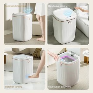 Buckets 20L Smart Trash Can Automatic Waterproof Electric Large Capacity Waste Kitchen Bathroom Toilet Sensor Garbage Bin 231009