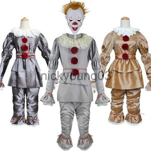 Theme Costume Horror Movie Kids Halloween Cosplay Pennywise Clown Masquerade Costume Carnival Boys Girls Aduit Resurrection Night Clown Outfit x1010