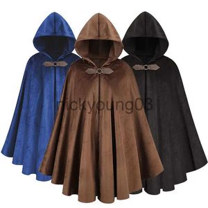 Tema traje halloween medieval renascentista capa sobretudos cosplay trajes cervos camurça manto feminino vintage com capuz carnaval vestir-se festa x1010