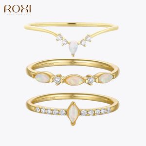 Solitaire Ring Elegant Opal Crystals Rings for Women 925 Sterling Silver Wedding Statement Jewelry Anillos bague femme plata 231009