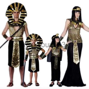 Costume a tema Per adulti Bambini Faraone egiziano Cleopatra Costume Cosplay Halloween Party Fancy Dress Famiglia Performance Abbigliamento Costume cosplay x1010