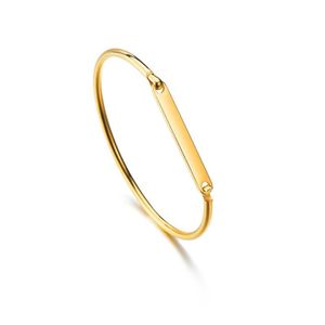 Bangle Custom Name ID Bracelet Bangles Fashion Gold Color Stainless Steel Cuff Bracelets For Women Jewelry Braclets 2021274o