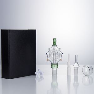 Paladin886 NC005 Bong in vetro per acqua, pipa da fumo, confezione regalo, 14 mm, 19 mm, quarzo, ceramica, clip per unghie, piatto di cera, stile tartaruga, Dab Rig, tubi gorgogliatore