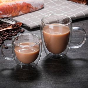 Copos de vinho 2 pcs parede de fundo duplo copo de café uísque chá térmico resistente ao calor cocktail vodka s caneca drinkware tumbler conjunto