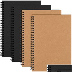 Blocos de notas Atacado Kraft Er Notebooks Journals Planner Notepads com papel em branco Brown Copybook Diário para viajantes Ding Pintura Offi Dhx9P