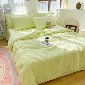 Bedding sets Bubble Gauze Summer Comforter Sets Soft Skin Friendly Breathable Thin Blanket Washable Cooling Airconditioned Quilt 231009