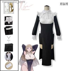 Thema Kostüm Anime Sexy Nonnen Original Design Cosplay Uniform Schwarz Kostüm Große Größe Party Halloween Kommen für Frauen Mädchen Q231010