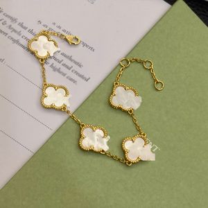 motifs Luxury Classic 4/Four Leaf Clover Lucky Charm Bracelets 18K Gold Agate Shell Mother-of-Pearl for Women and Girl Wedding Mother' Day Jewelry Women Gifts