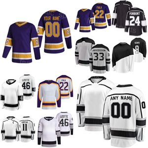 Equipe de Hóquei no Gelo 24 Phillip Danault Jersey Reverse Retro 8 Drew Doughty 46 Blake Lizotte 11 Anze Kopitar 22 Kevin Fiala 9 Adrian Kempe 33 Viktor Arvidsson Kids Lady Man