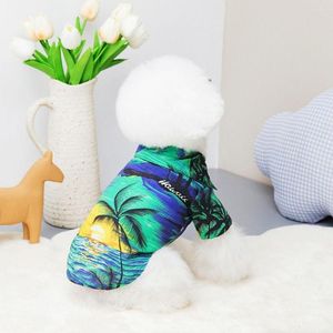 Vestuário para cães moda havaiana durável floral para viagens respirável cachorrinho manga curta pet traje roupas camisa de gato