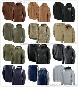 Marrone 2023 Salute To Service Pullover con cappuccio Dak Prescott Micah Parsons Vander Esch Trevon Diggs Lamb Lawrence Staubach E.Smith Irvin Full-Zip Uomo Donna Gioventù