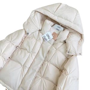 Jaqueta puffer de luxo feminina jaqueta de inverno com capuz puff designer parka mulheres casaco com zíper inverno quente outewear marca moda feminina casaco curto tops branco