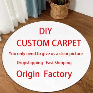 Dywany DIY Zdjęcie niestandardowe dywan dostosuj markę fotograficzną prostokąt okrągły dywan podłogi Mata salon sypialnia duża miękka miękka dywan 231010