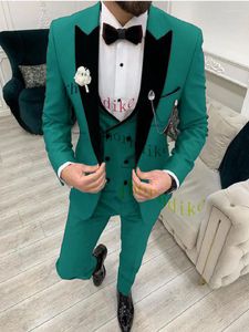 Men's Suits Thorndike Fashion Men Business Suit Sets Wedding Tailor-made Jacket Vest Pants 3 Pieces Evening Party Host Classic Costumes