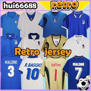 1982 86 06 Retro Soccer Jerseys Totti de Rossi Italys Vialli 1982 86 94 96 98 00 06 Pirlo R. Baggio Maldini Buffon Del Piero Gattuso Men Football Shirts