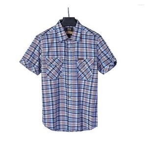 Männer Casual Hemden Mode Plaid Sommer Frühling Kurzarm Männer Lose Baggy Streetwear Tops Kleidung Plus Größe 5XL