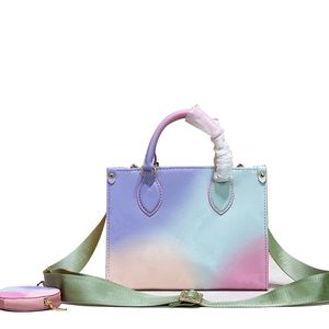 ONTHEGO PM MM GM Gradiente Pastel Designer Sacolas Bolsa de grande capacidade Bolsa de moda Bolsa de ombro de luxo Bolsa feminina com alça Toron Bolsa de mão para compras em movimento