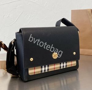 Designer Vintage Check Note Umhängetasche Damen Schultertasche Handtasche Geldbörse Messenger Bags Echtleder Mode Patchwork Plaid Innentasche Verstellbarer Riemen