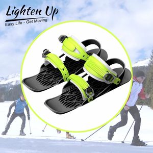 Snowboards Ski LightenUp Mini-Ski-Skates für Schnee Das kurze Skiboard Snowblades Hochwertige verstellbare Bindungen Tragbare Skischuhe Snowboard 231010