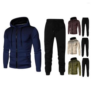 Комплекты для бега, мужская спортивная одежда, стильные мужские зимние штаны с капюшоном, комплект с застежкой-молнией, эластичная талия, дышащая ткань, идеально подходит для осени