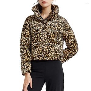 Women's Trench Coats Autumn Winter Women Zipper Leopard Stitched Cropped Jacket Fashion Warm Padded Coat Casual Patchwork Streetwear Jackets