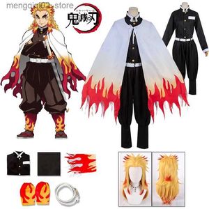 Тематический костюм Rengoku Kyoujurou Косплей Аниме Убийца Демонов Kimetsu No Yaiba Косплей Come Outfit Униформа Парик Halloween Come Q231010