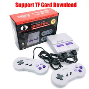 Super Mini SN-02 Console di gioco retrò con doppi controller Uscita TV HD classica Lettori di videogiochi domestici Supporto 821 a 8 bit integrato Scheda TF Scarica giochi per SFC SNES